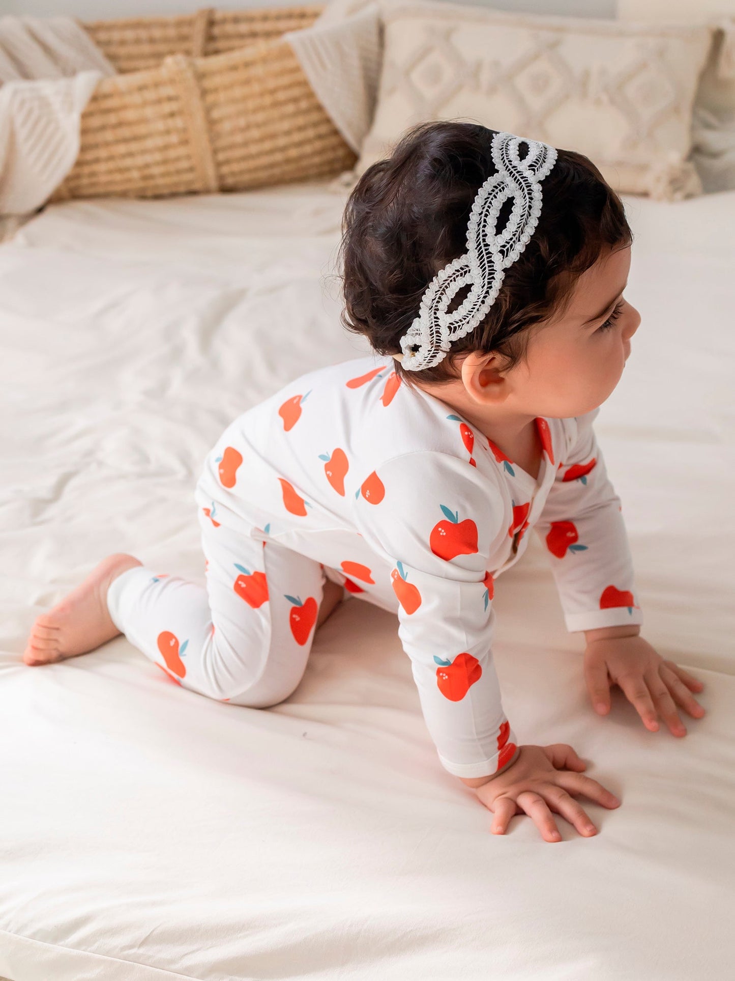 Baby Allover Print Long-Sleeved Romper Set