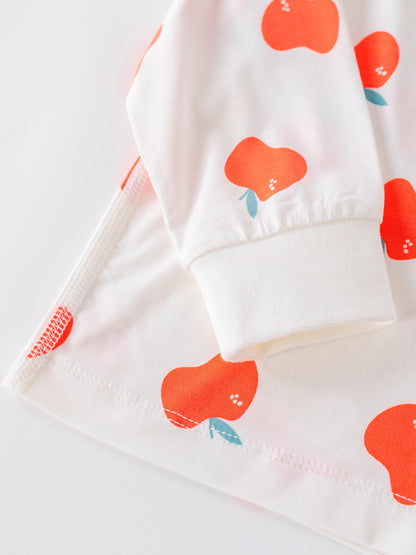 Kid Allover Print Long-Sleeved Top And Bottom Set