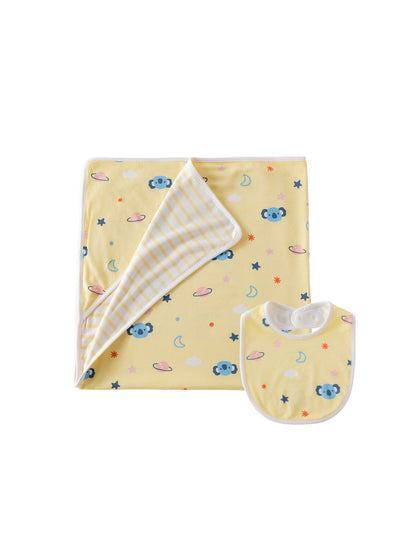Babies Pattern Blanket & Bib Set