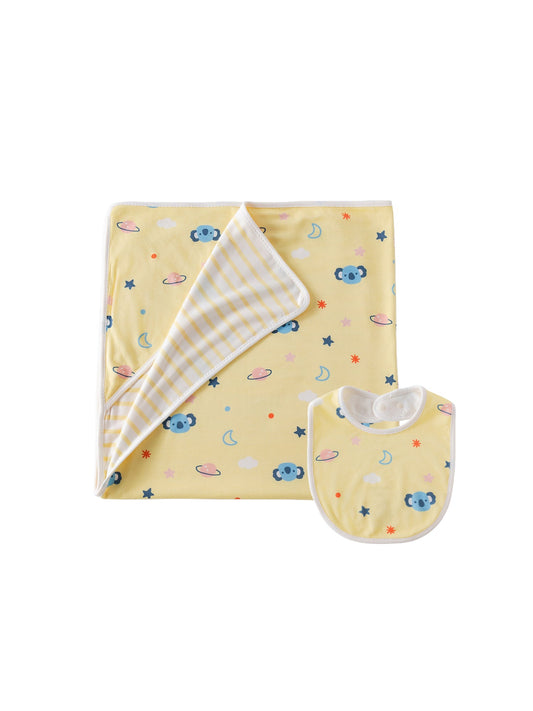 Babies Pattern Blanket & Bib Set