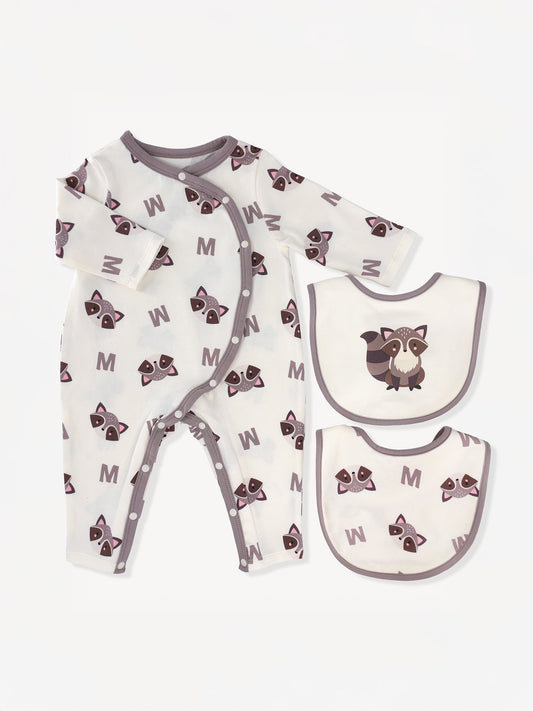 Baby's Romper And Bib Set