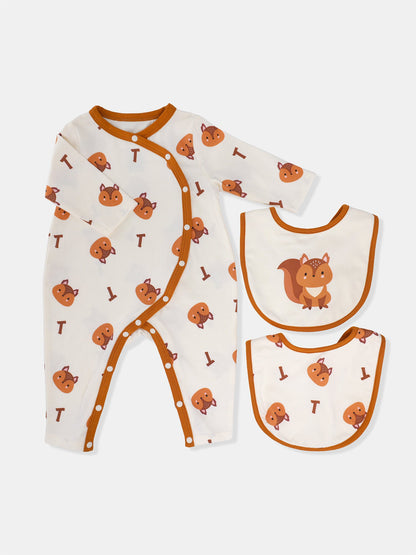 Baby's Romper And Bib Set