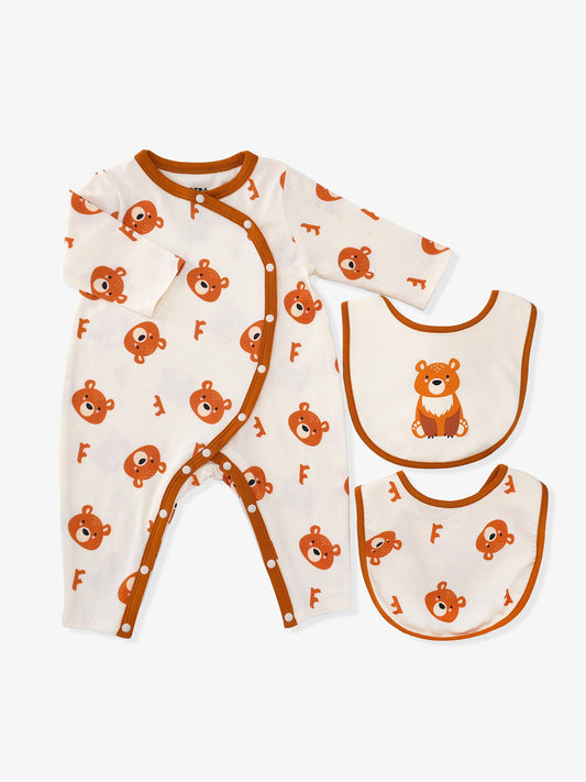 Baby's Romper And Bib Set