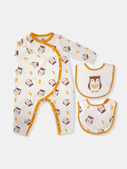 Baby's Romper And Bib Set