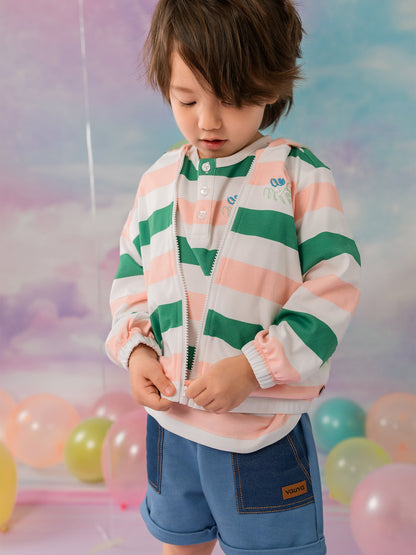 Kids Stripy Hooded Lightweight Jacket