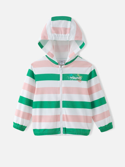 Kids Stripy Hooded Lightweight Jacket