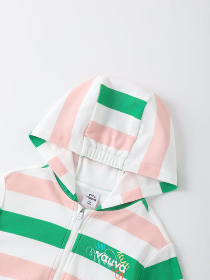 Kids Stripy Hooded Lightweight Jacket