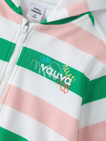 Kids Stripy Hooded Lightweight Jacket
