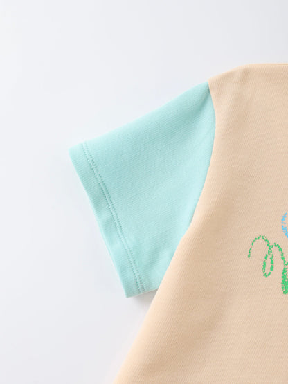 Kids Color Block Graphic Tee