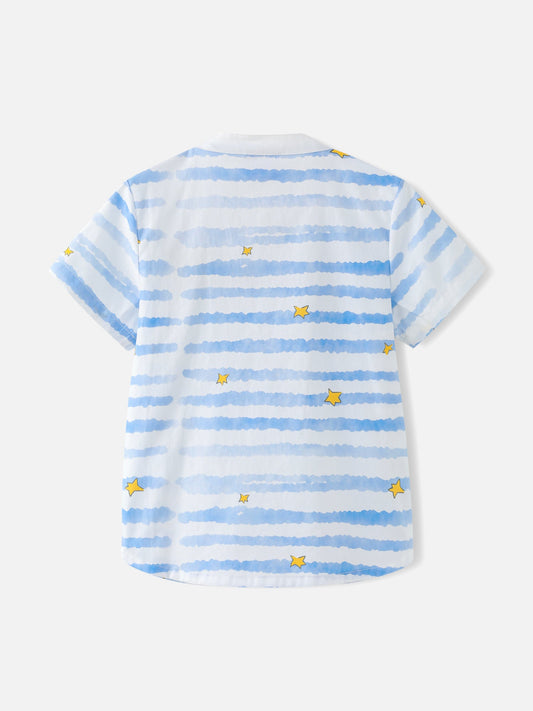 Boys Stripes Short Sleeves Shirt