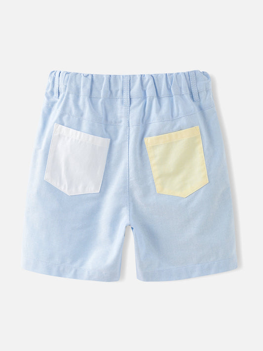 Boys Color Blocked Bermuda Shorts