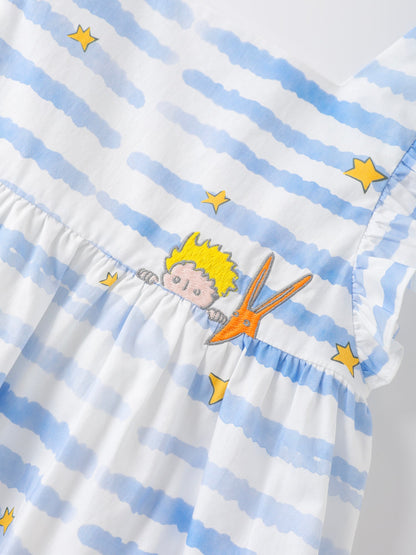 Girls Stripy Ruffle Dress