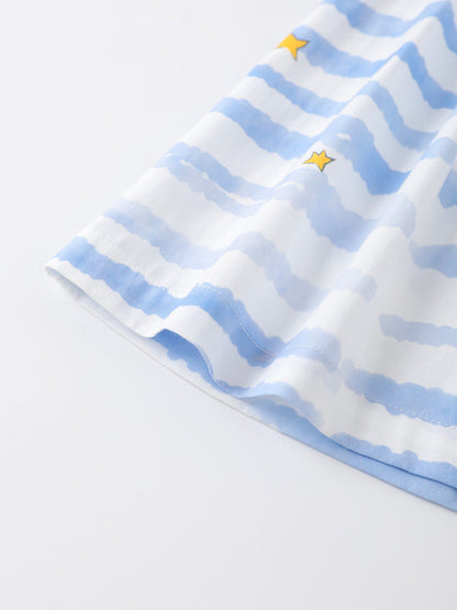 Girls Stripy Ruffle Dress