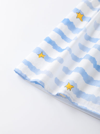 Girls Two Tone Print Dress