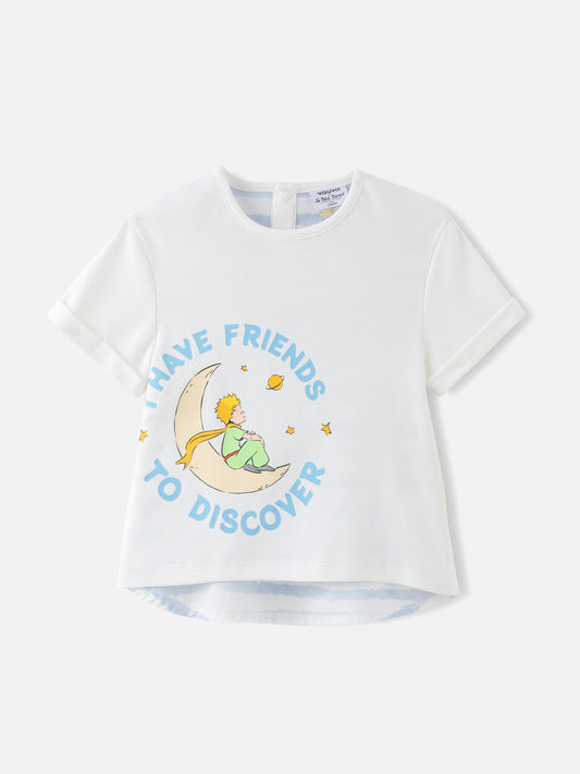 Girls Two Tone Print Tee