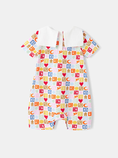 Moomin 80Th Anniversary Baby Sailor Collar Short Sleeve All-Over Print Romper