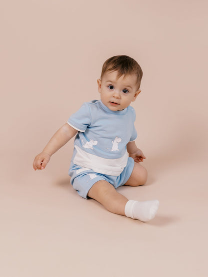 Baby Short Sleeve Colorblock Print Sweatshirt
