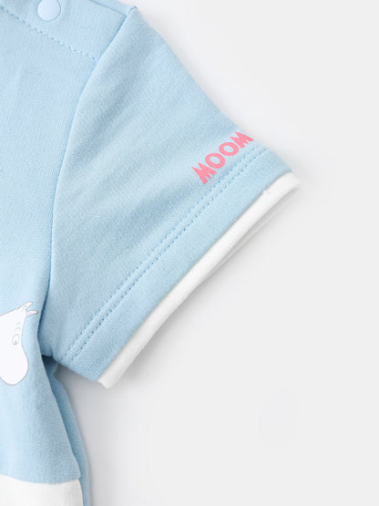 Baby Short Sleeve Colorblock Print Sweatshirt