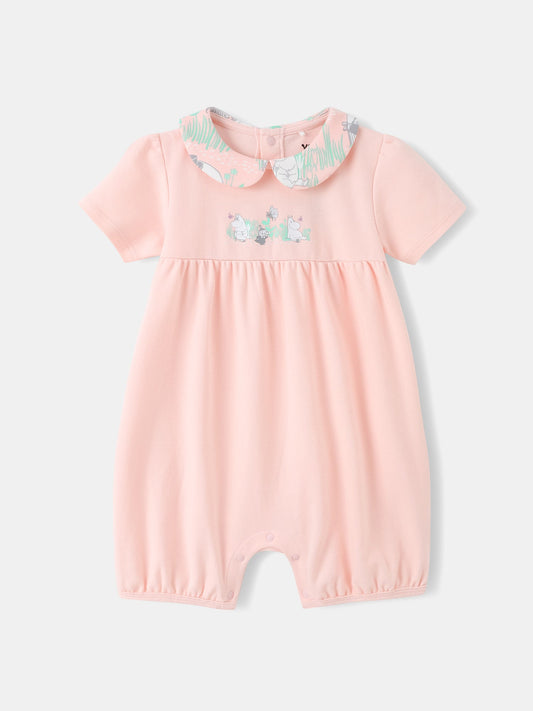Baby Peter Pan Collar Puff Sleeve Romper