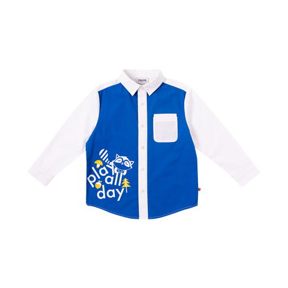 Boys Raccoon Play All Day Long Sleeves Shirt