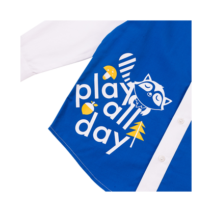 Boys Raccoon Play All Day Long Sleeves Shirt