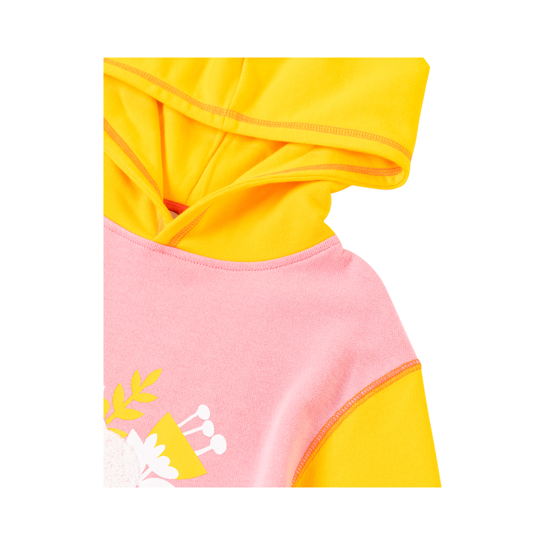 Girls Flower Shrubs Hoodie And Yellow