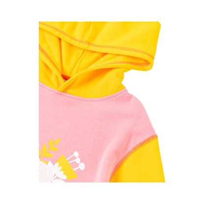 Girls Flower Shrubs Hoodie And Yellow