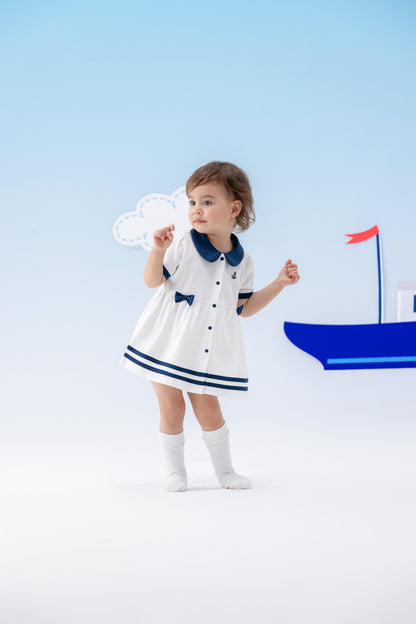 Baby Girl Sailor Hook Embroidered Shirt Dress