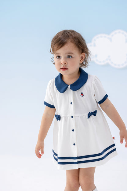 Baby Girl Sailor Hook Embroidered Shirt Dress