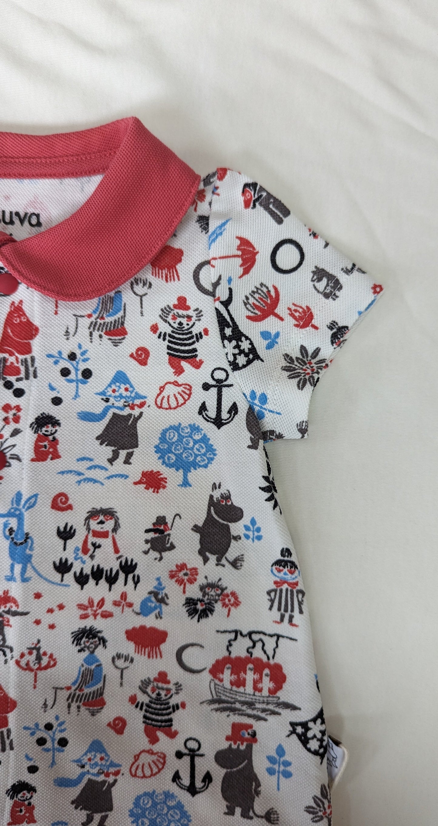 Baby Boy Moomin All Over Print Polo Romper