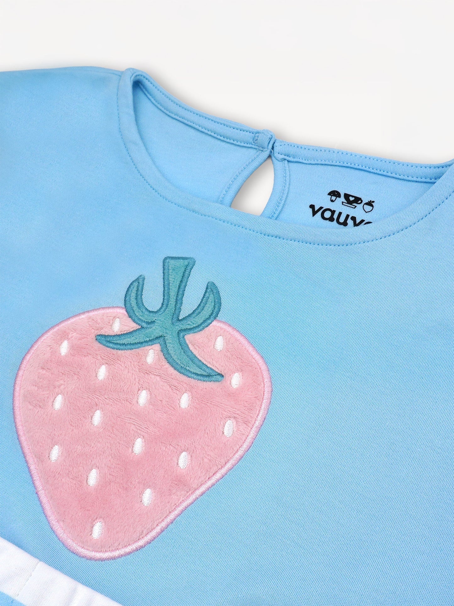 Kid Sleeveless Strawberry Print Two-Layer Dress