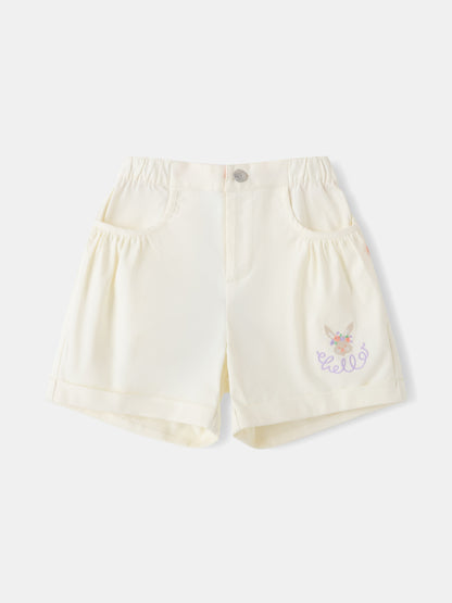 Kid Bunny Embroidery Shorts