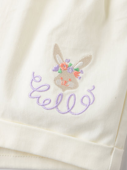 Kid Bunny Embroidery Shorts
