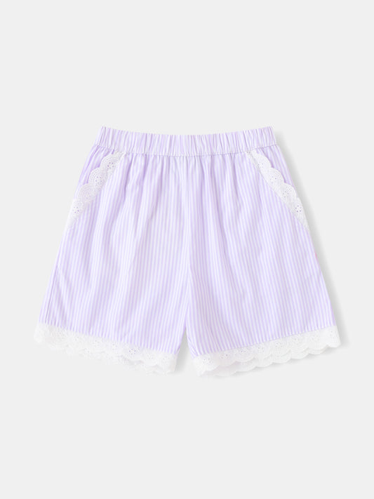 Kid Lace-Trimmed Shorts