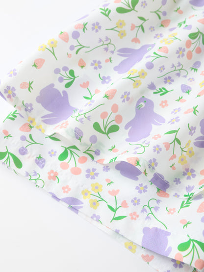 Kid All-Over Bunny Print Layered Shorts
