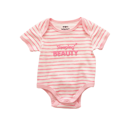 Baby Organic Cotton Romper Set - Little House City & Pink Stripes