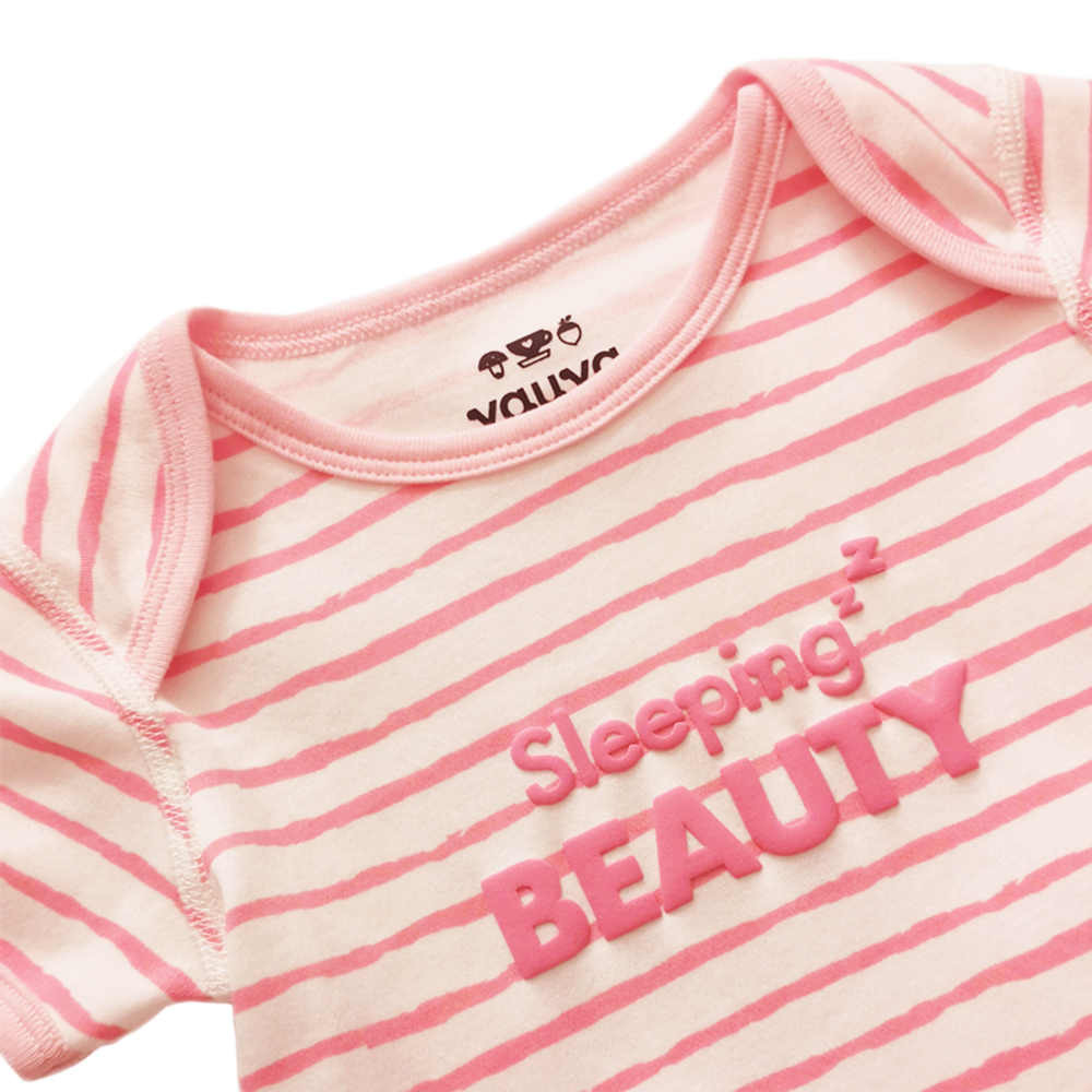 Baby Organic Cotton Romper Set - Little House City & Pink Stripes