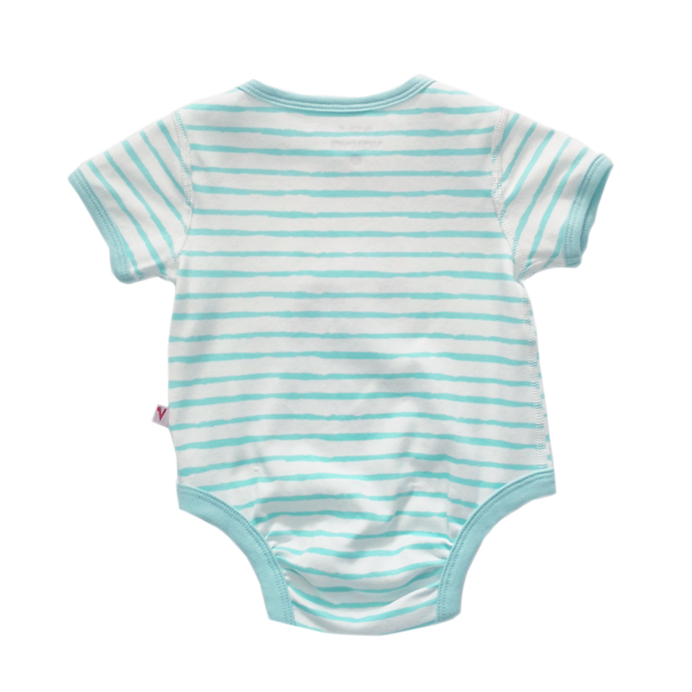 Baby Organic Cotton Romper Set - Ocean Whale & Blue Stripes
