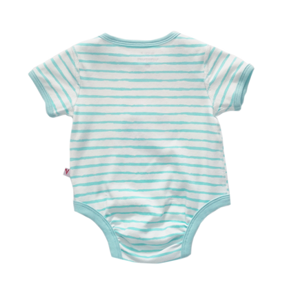 Baby Organic Cotton Romper Set - Ocean Whale & Blue Stripes