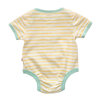 Baby Organic Cotton Romper Set - Little House City & Yellow Stripes