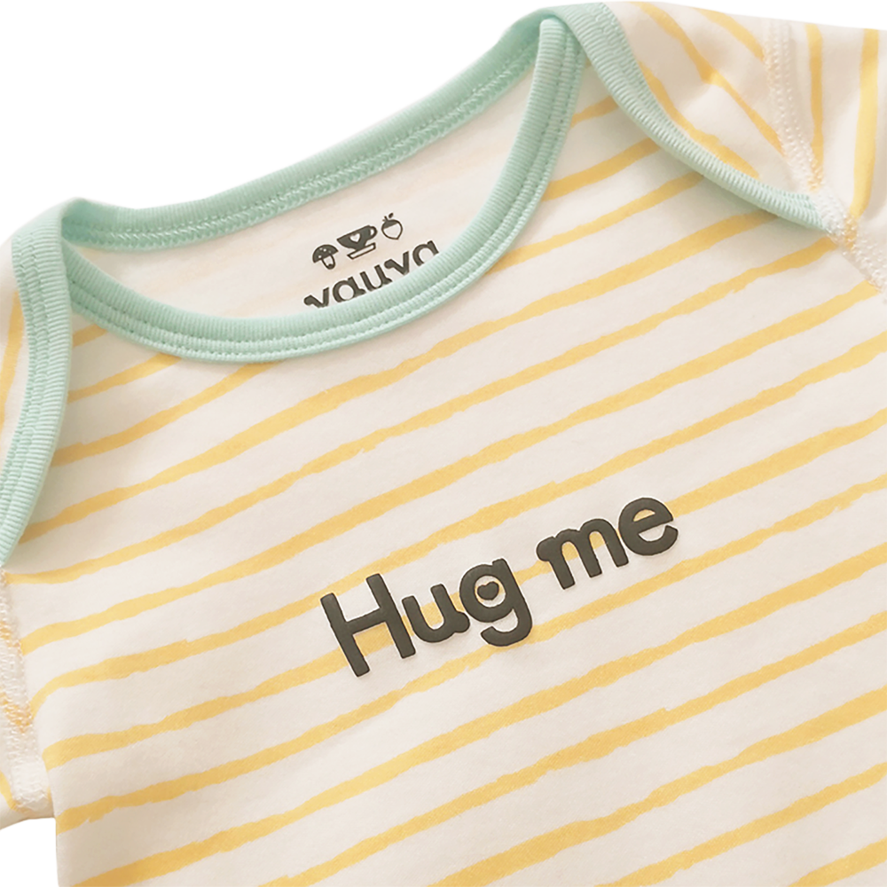 Baby Organic Cotton Romper Set - Little House City & Yellow Stripes