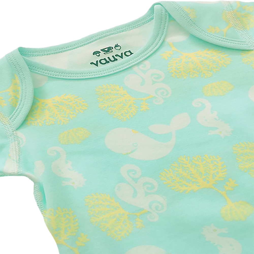 Baby Organic Cotton Romper Set - Ocean Whale & Blue Stripes