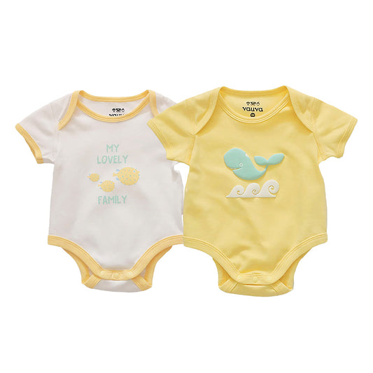 Baby Organic Cotton Romper Set - Whale & Fugu
