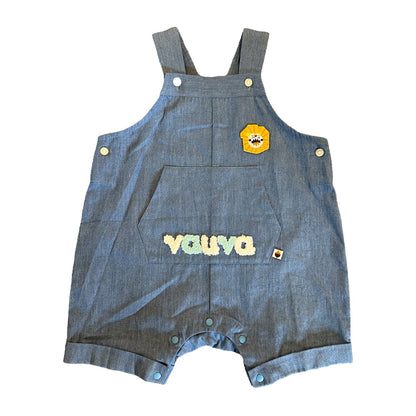 Vauva SS23野生動物園 - 男嬰獅子刺繡棉無袖連身褲
