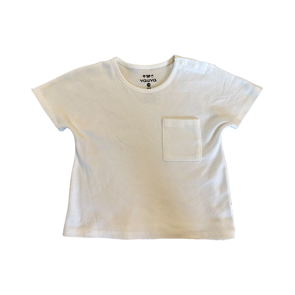 Vauva SS23 Safari-男嬰實心棉短褲袖袖子T卹