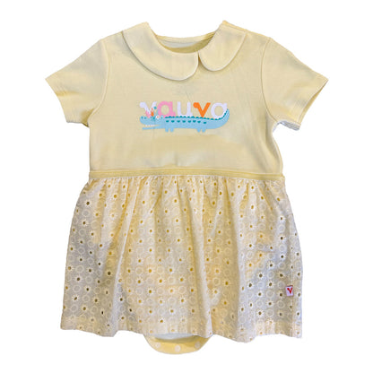 Vauva SS23 Safari-女嬰鱷魚印花棉質褲