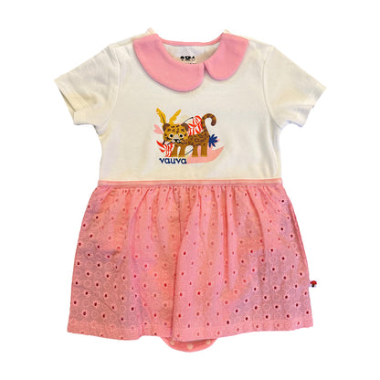 Vauva SS23 Safari-女嬰豹紋棉質緊身衣褲