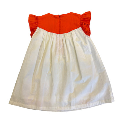 Vauva SS23 Safari-女嬰荷葉邊袖子棉質連衣裙
