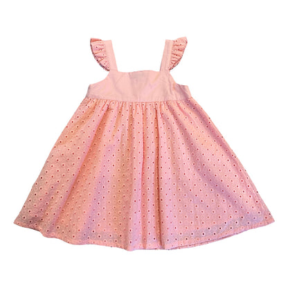 Vauva SS23 Safari-女孩孔眼荷葉邊棉質連衣裙