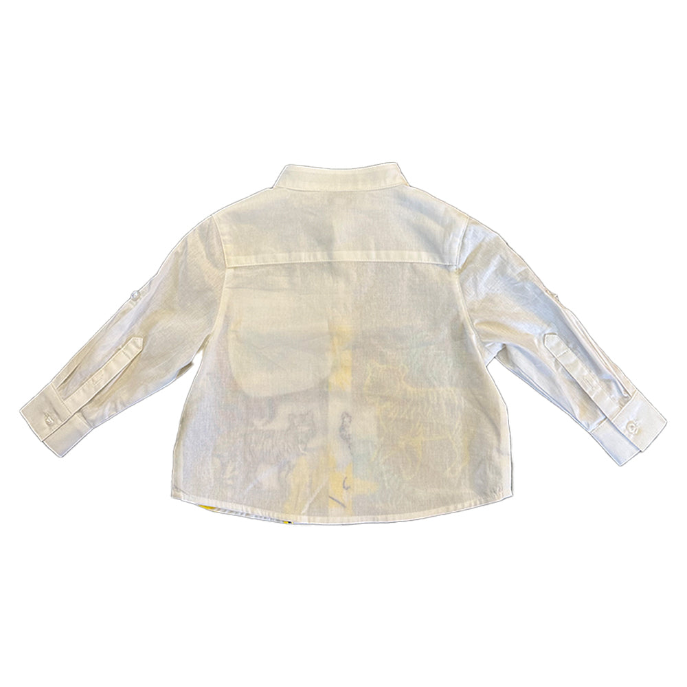 Boys Forest Print Cotton Long Sleeve Shirt